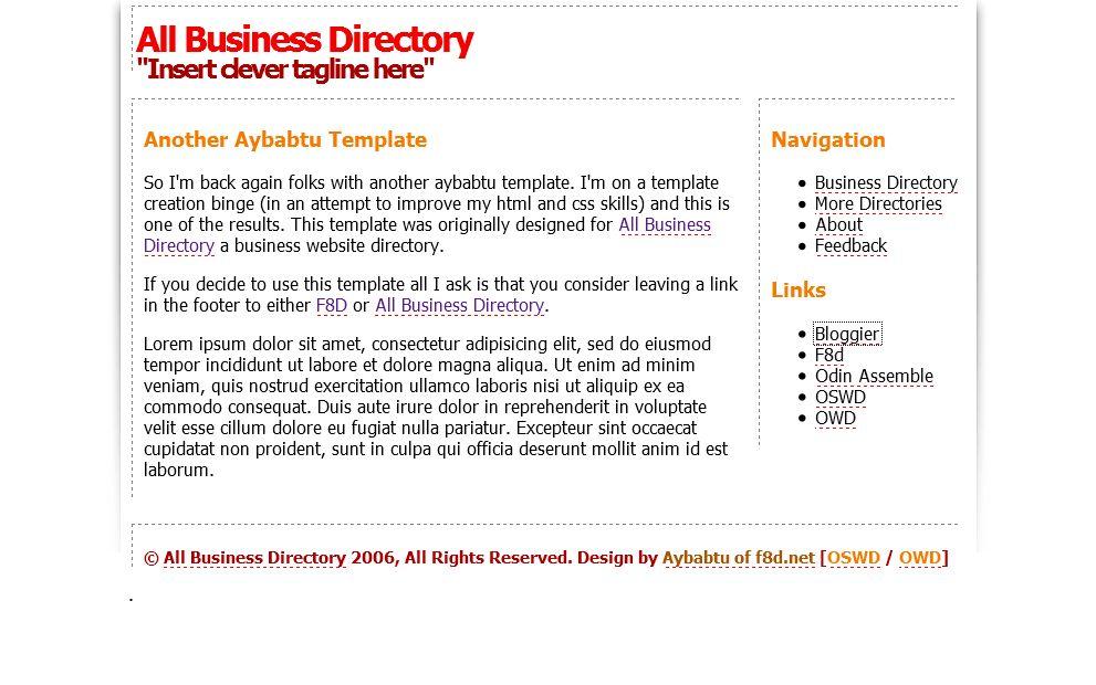 Vorschau Website Template All Business Directory