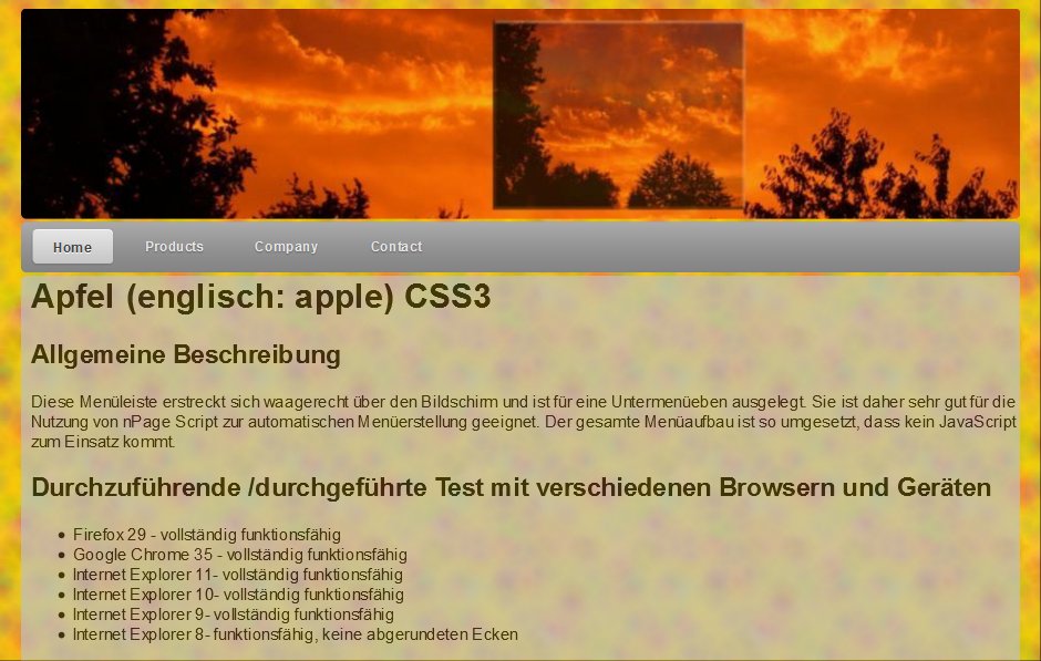 Vorschau Apfel (englisch: apple) CSS3