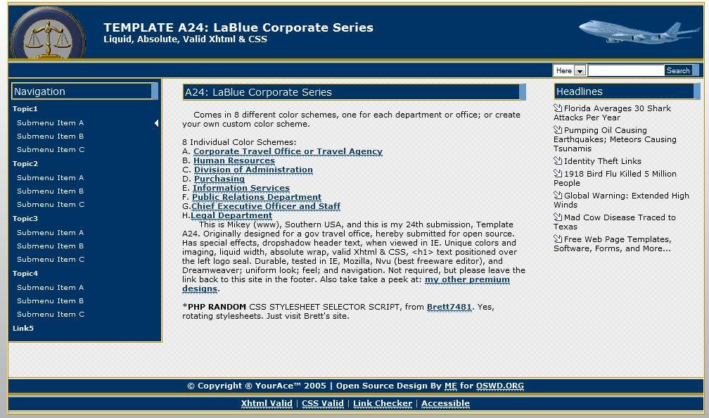 Vorschau Website Template A24: LaBlue Corporate Series